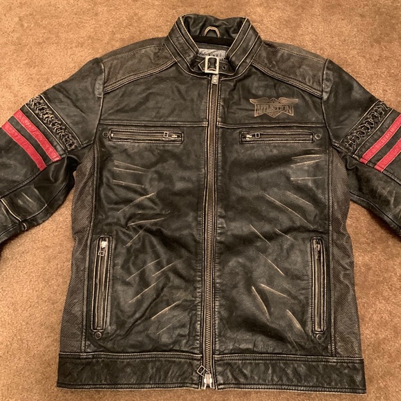 affliction black premium leather jacket